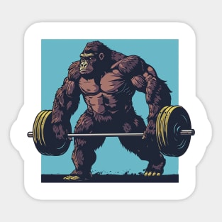 gorilla at gym Sticker